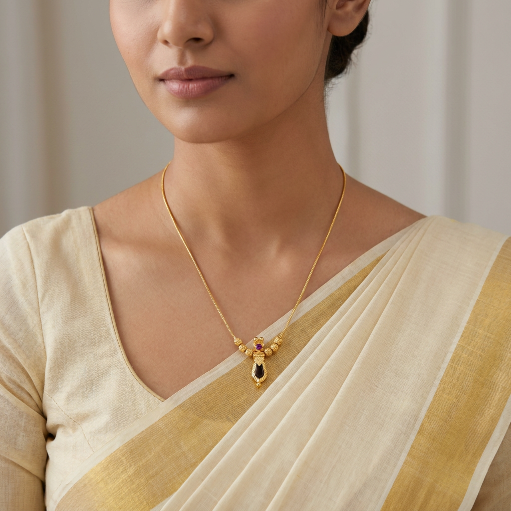 Charu Palakka Gold Pendant Necklace