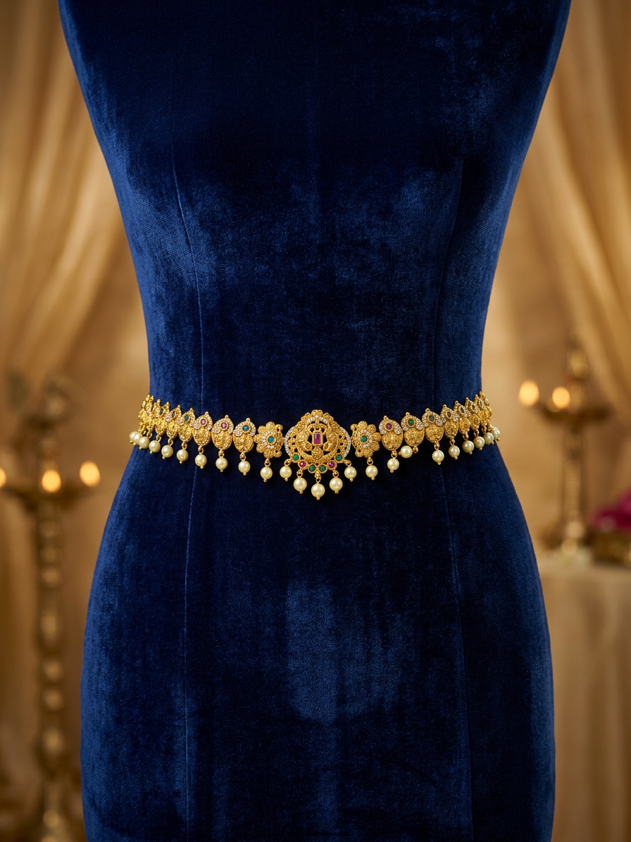 Traditional Antique Gold Coin Bridal Vaddanam