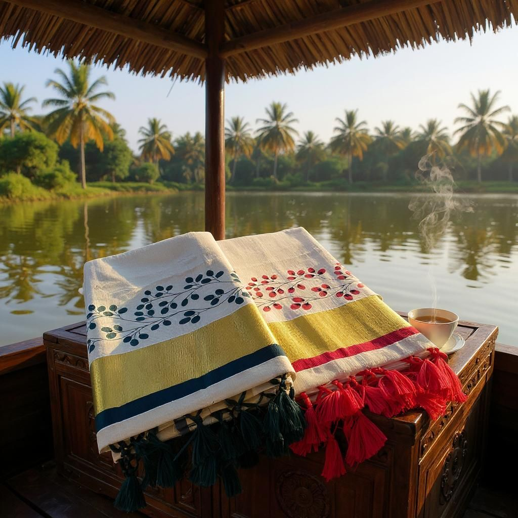 Kerala Tissue Printed Saree