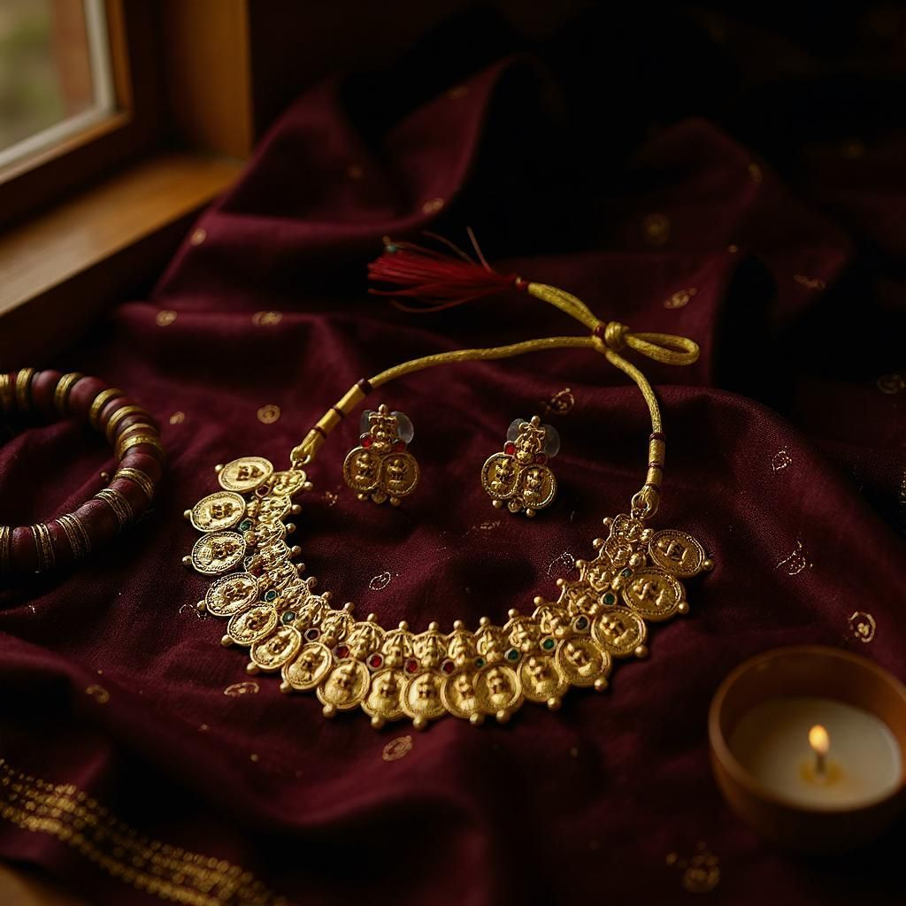 Lakshmi coin Necklace Set