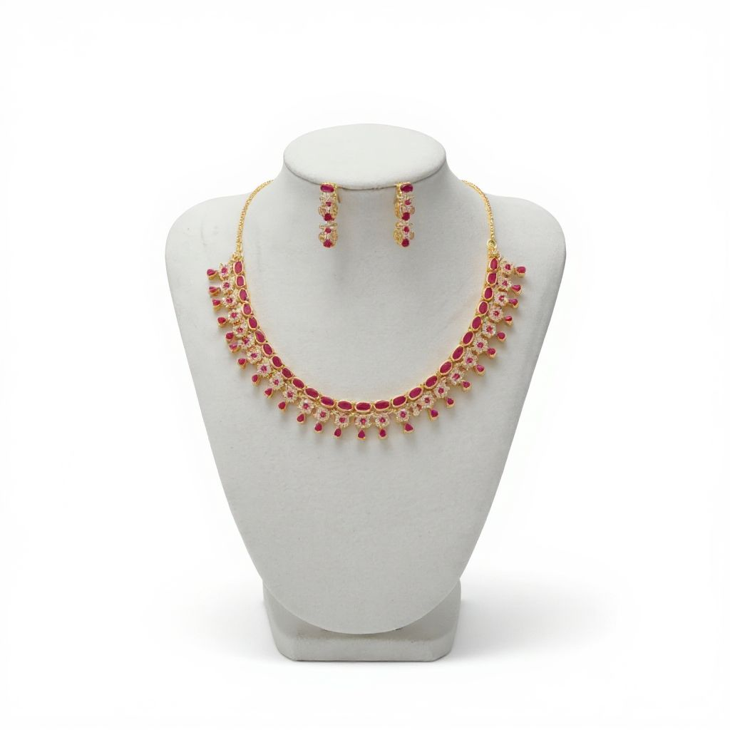 Ruby and AD Stone Necklace set