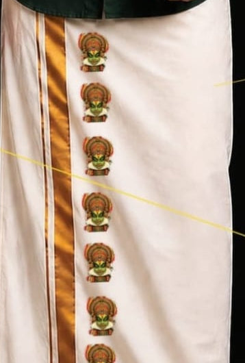 Kathakali Heritage Shirt and Mundu Black Combo Set