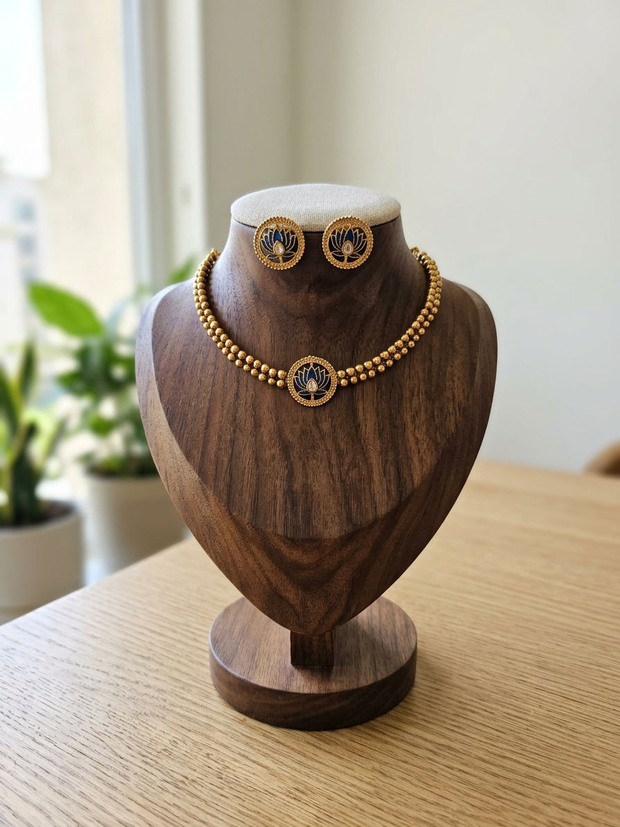 Lotus coin Necklace Set