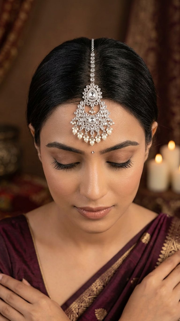 Traditional Kundan Maang Tikka