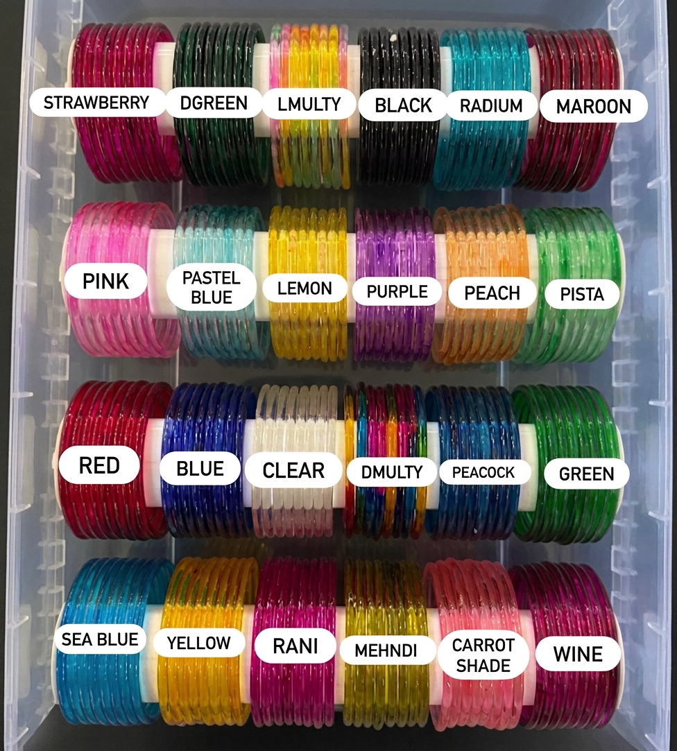 Jelly Glass Bangles (set of 8)