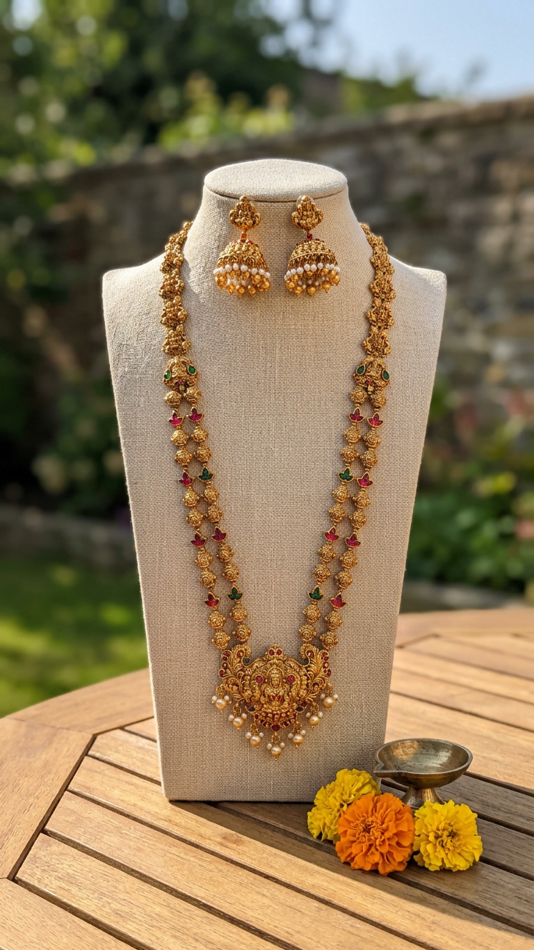 Lakshmi Pendant Necklace Set