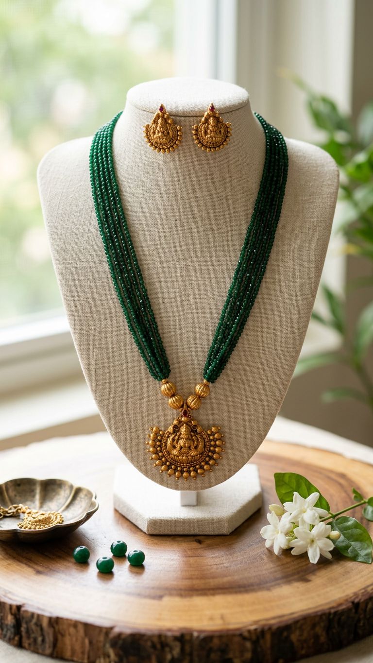 Green Bead Necklace set