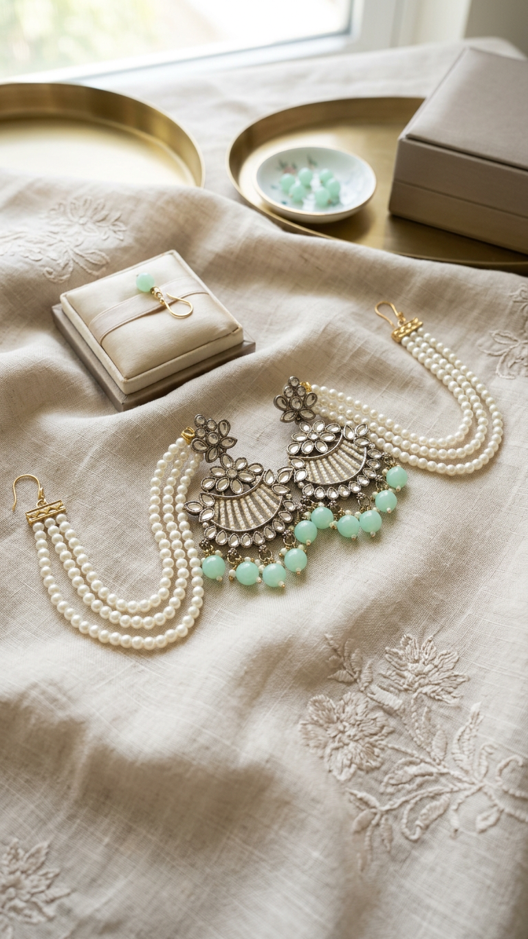 Earrings with ear-chain