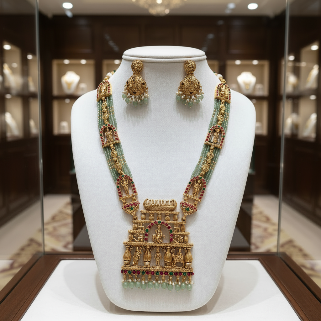 Divine Beads Necklace set (Green)