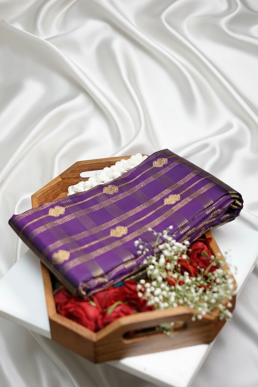 Royal Purple Pure Kanchipuram Silk Saree