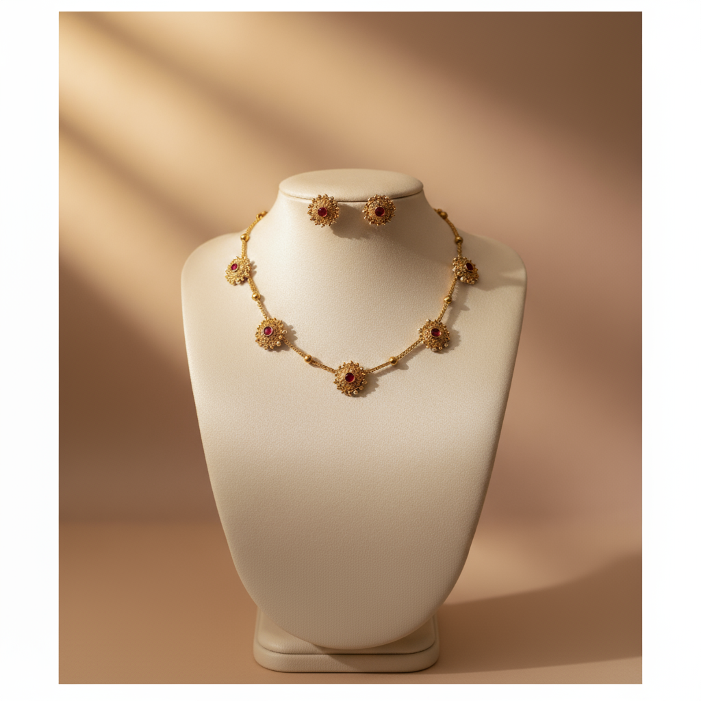 Jewel Bloom Necklace Set