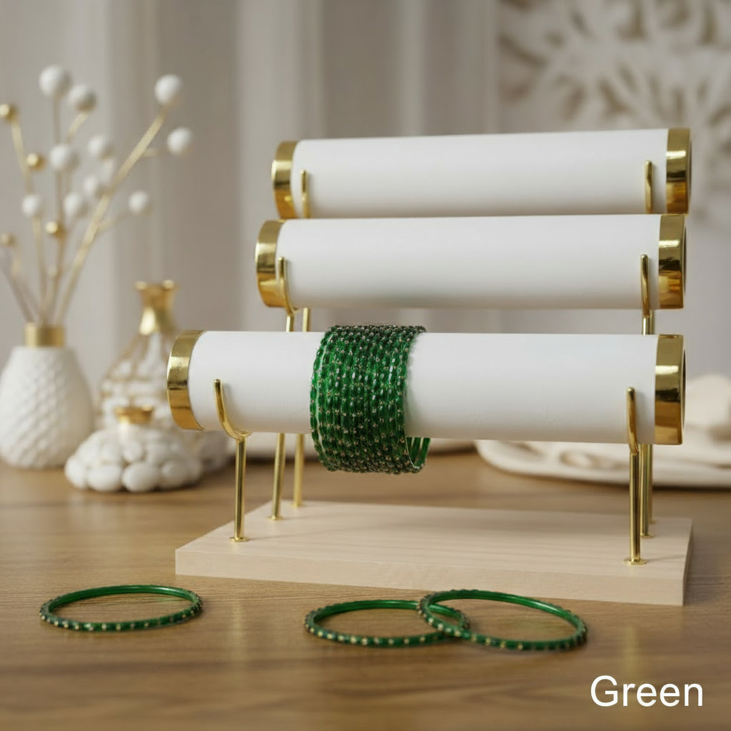 Raindrop Bangles - Green (Set of 12)