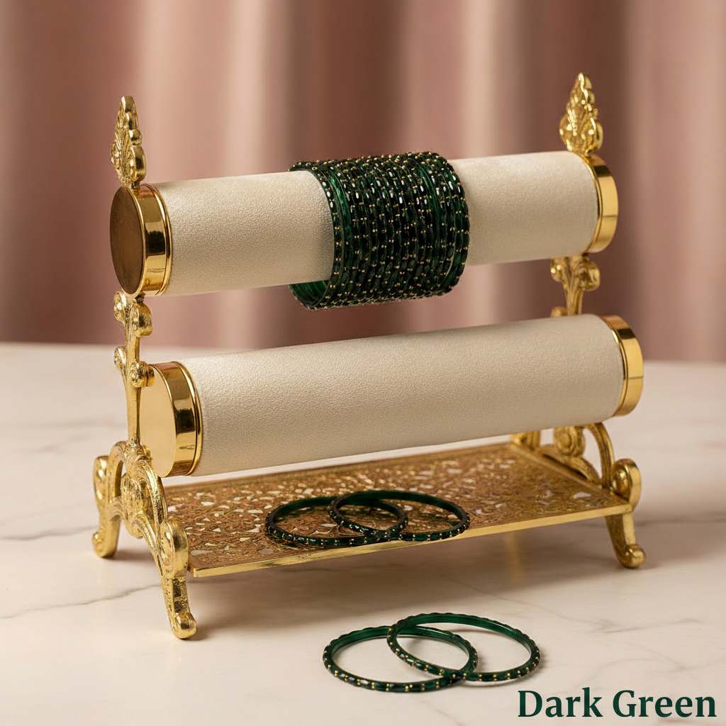 Raindrop Bangles - Dark Green (Set of 12)