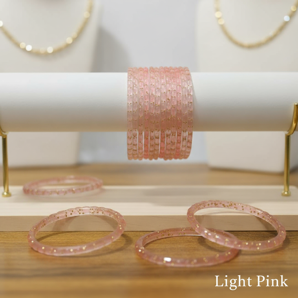 Raindrop Bangles - Light Pink (Set of 12)