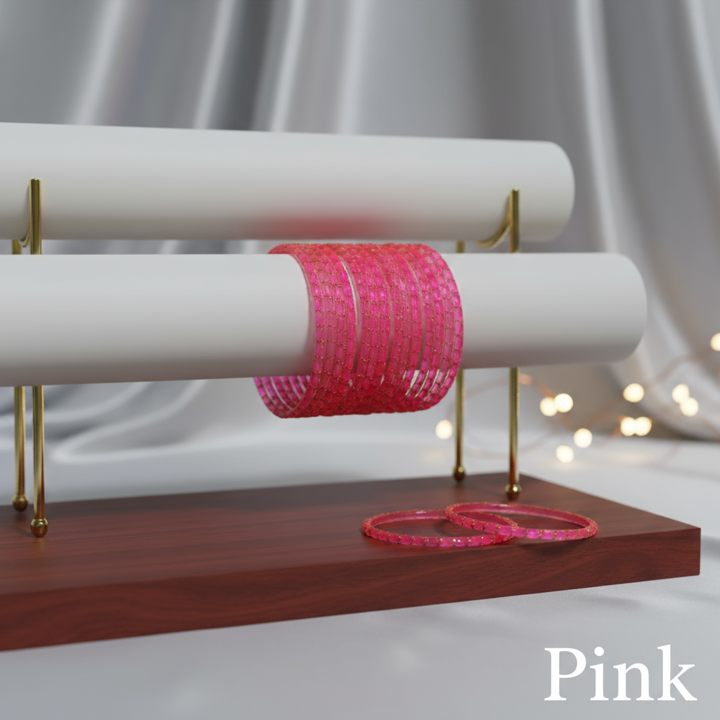 Raindrop Bangles - Pink (Set of 12)