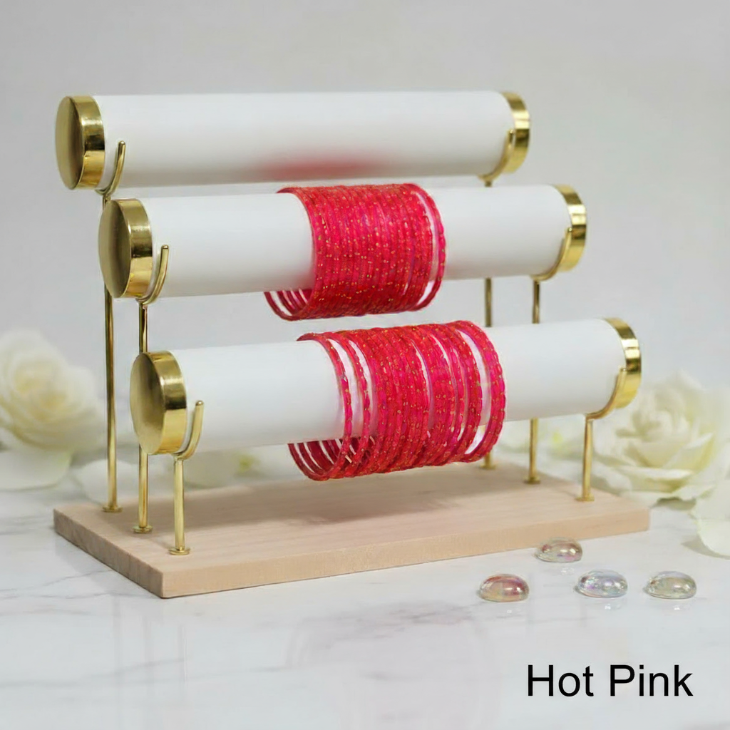 Raindrop Bangles - Hot Pink (Set of 12)