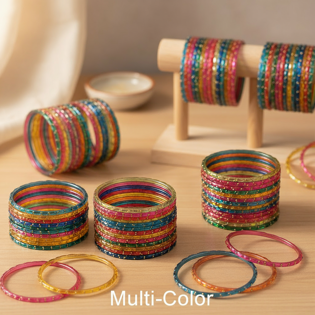 Raindrop Bangles - Multicolor (Set of 12)