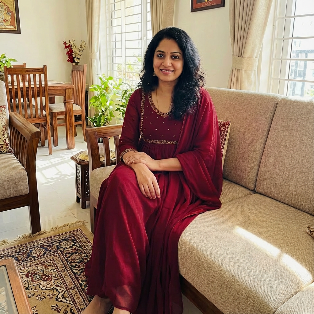 Dark Red Georgette Salwar Set with Handwork