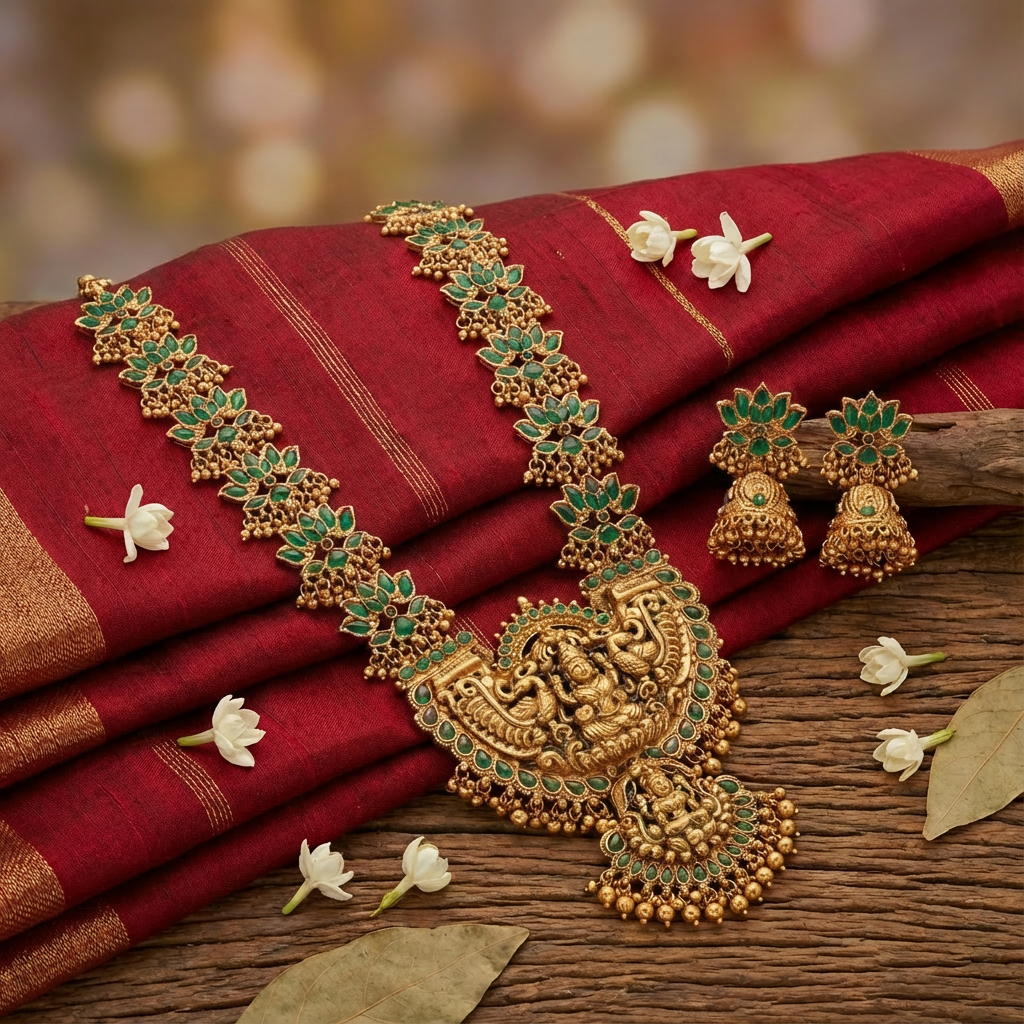 Lakshmi Lotus Necklace Set