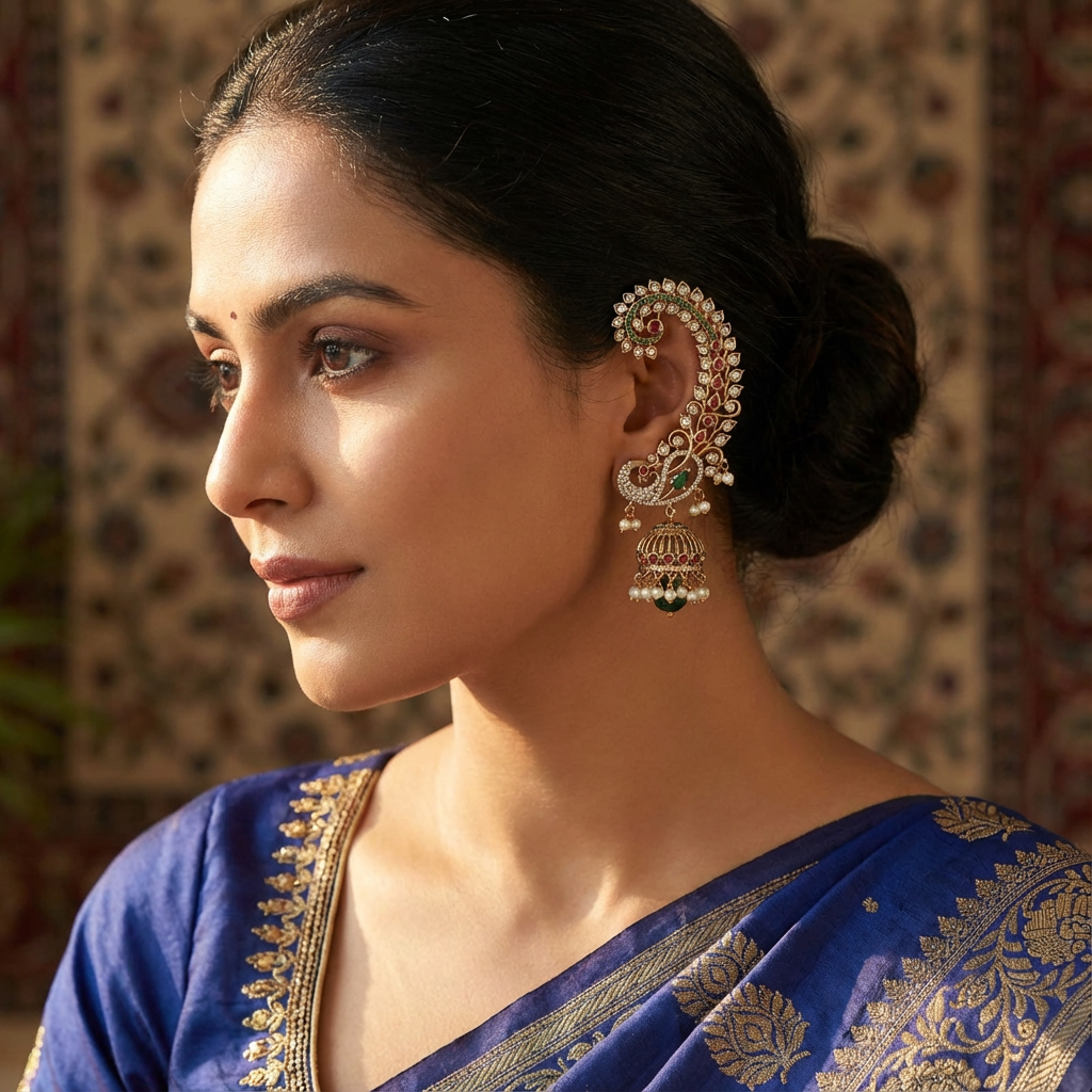 Earrings with ear cuffs