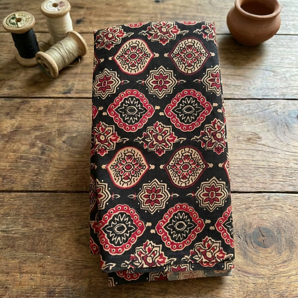 Kalamkari Tissue Kerala Saree with Gold Zari Border