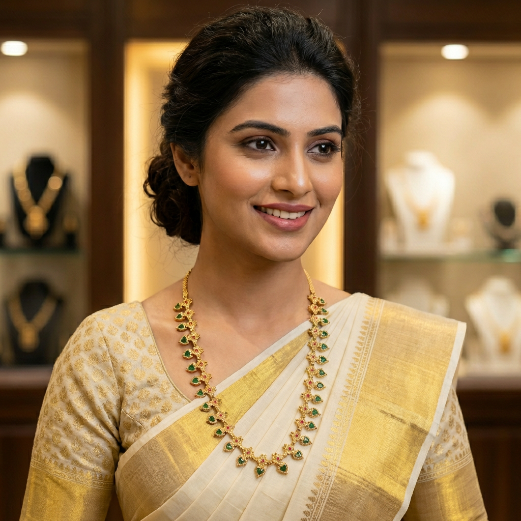 Gold plated Palaka Long Necklace (20 inch)