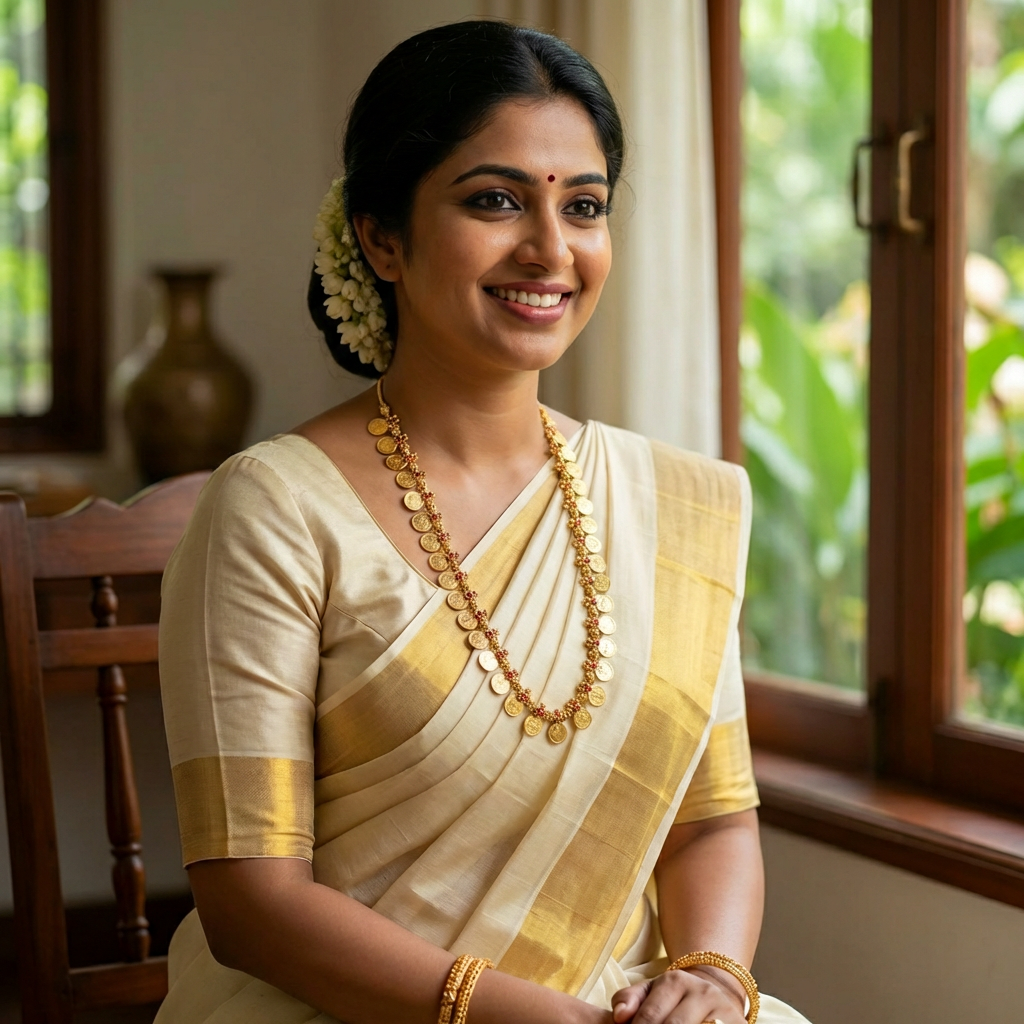 Gold Plated Kasu Mala and Ruby Necklace (20 inch)
