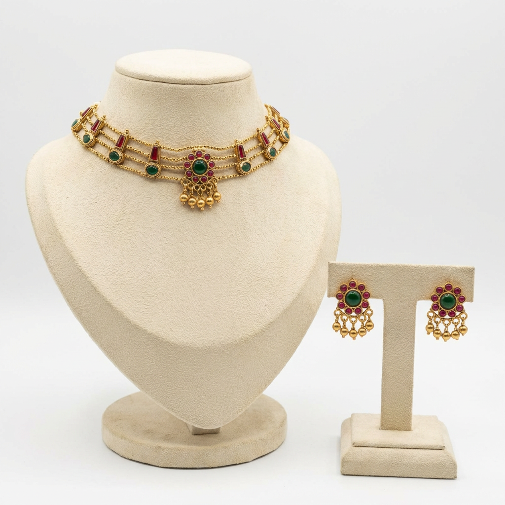 Layered Choker Necklace set
