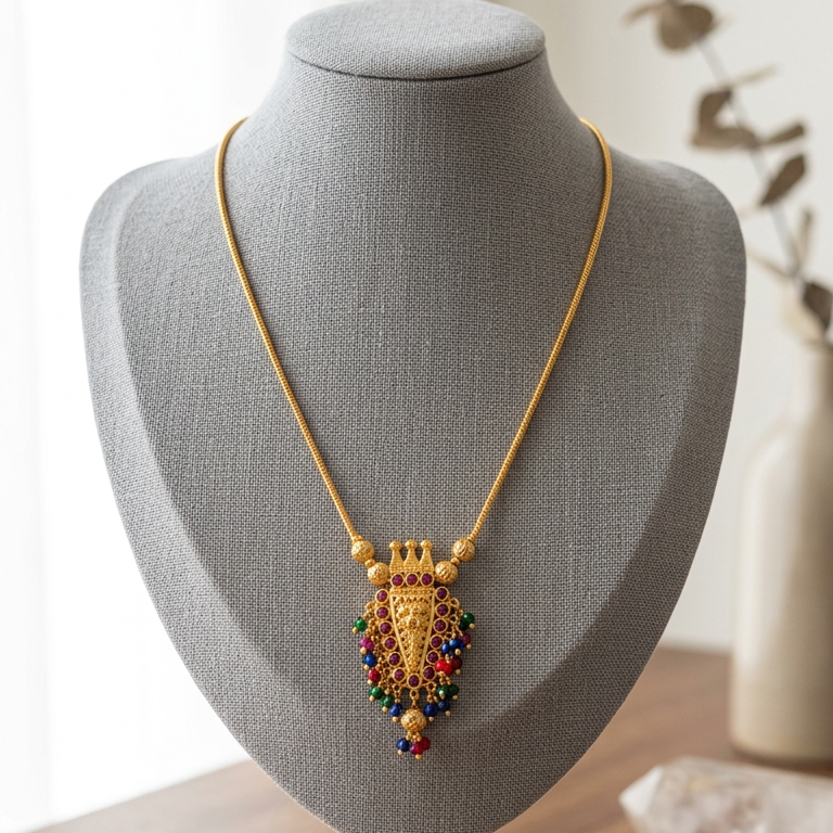 Gold Plated Nettipattam Necklace