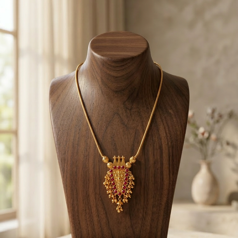 Gold Plated Nettipattam Necklace