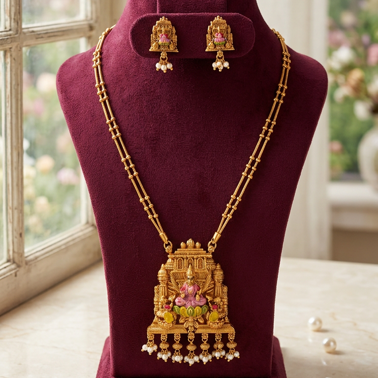 Meenakari traditional pendant necklace set