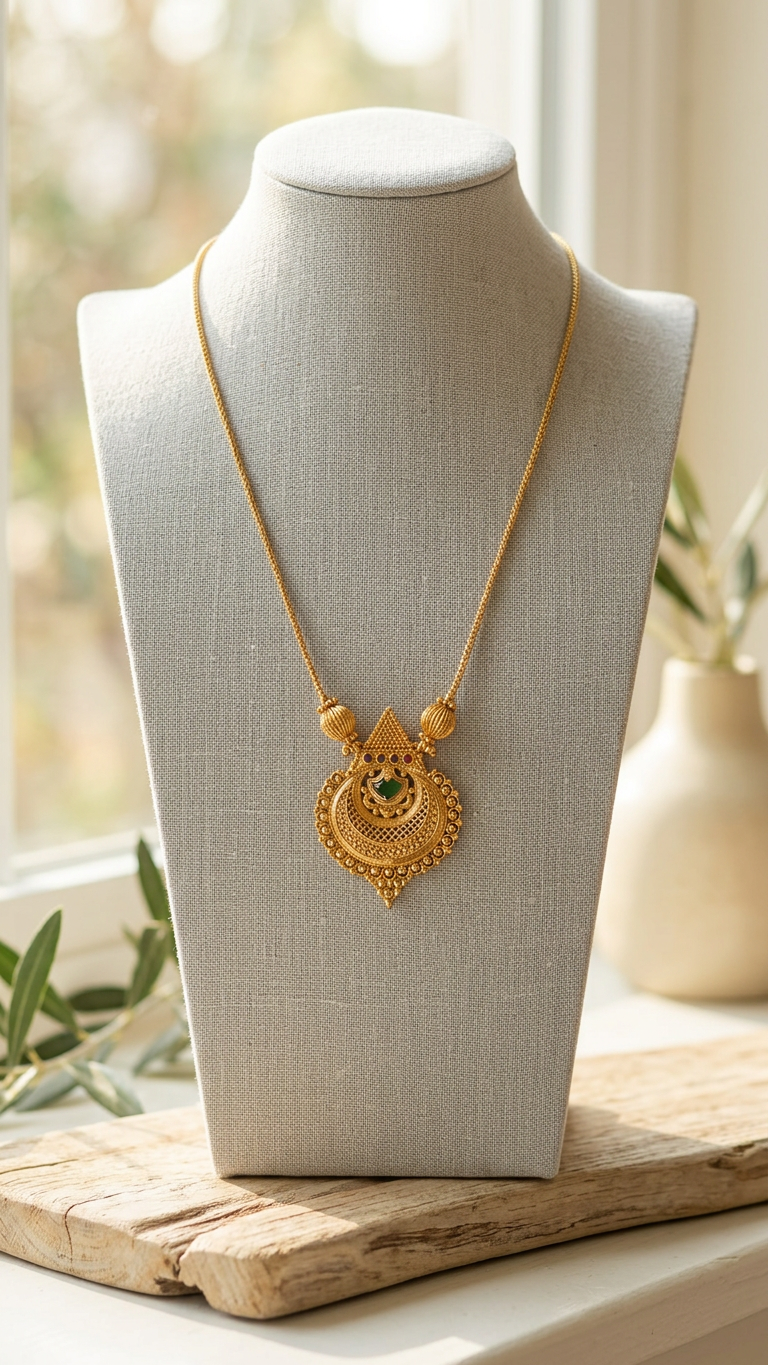 Gold Plated traditional palaka pendant Necklace