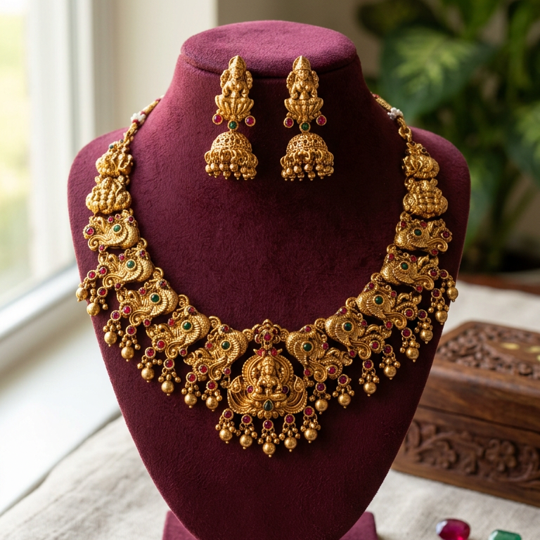 Lakshmi Pendant short necklace set