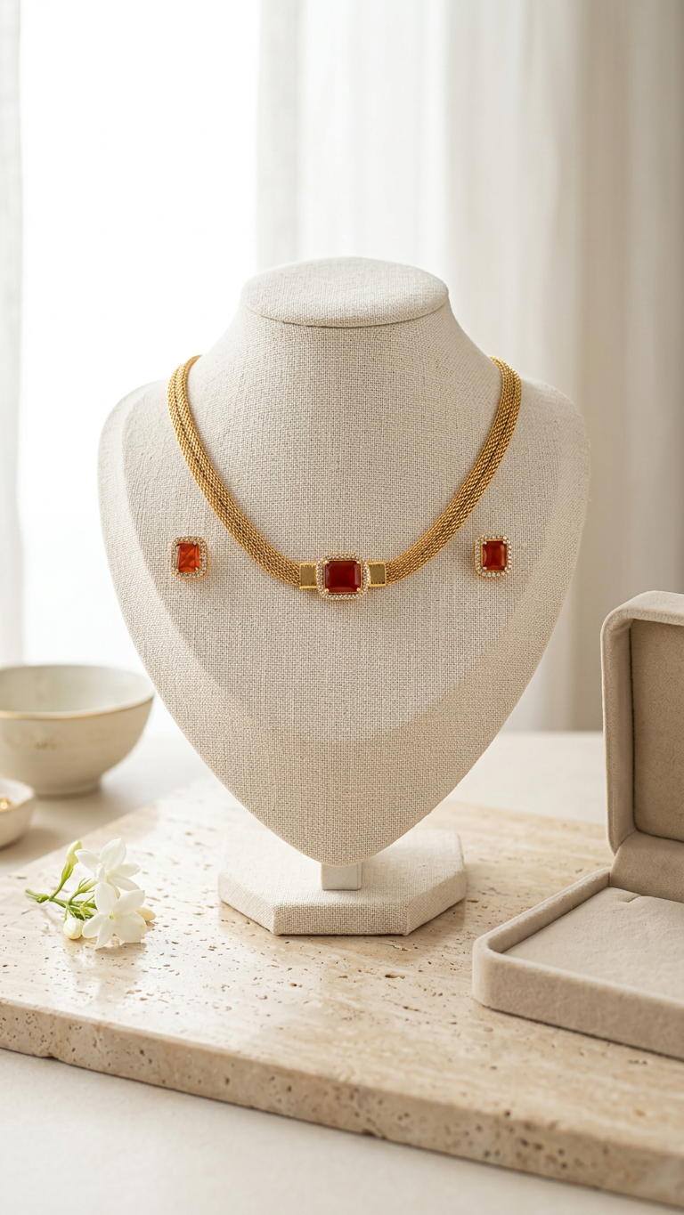 Custom Choice stone Choker Necklace set