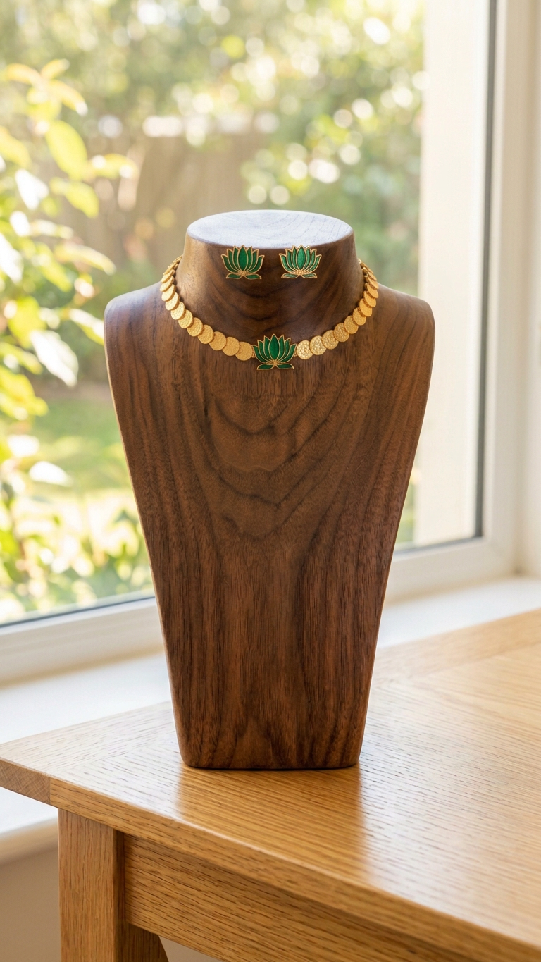 Lotus coin Necklace Set