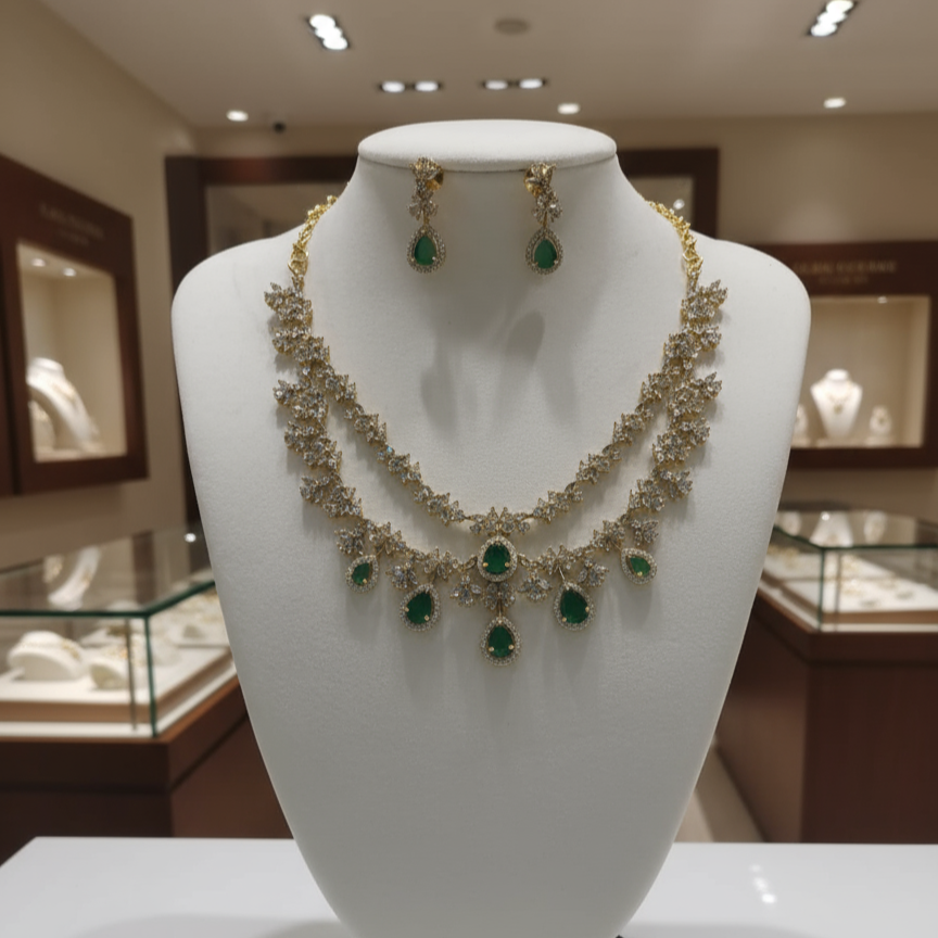 AD Emerald Necklace Set
