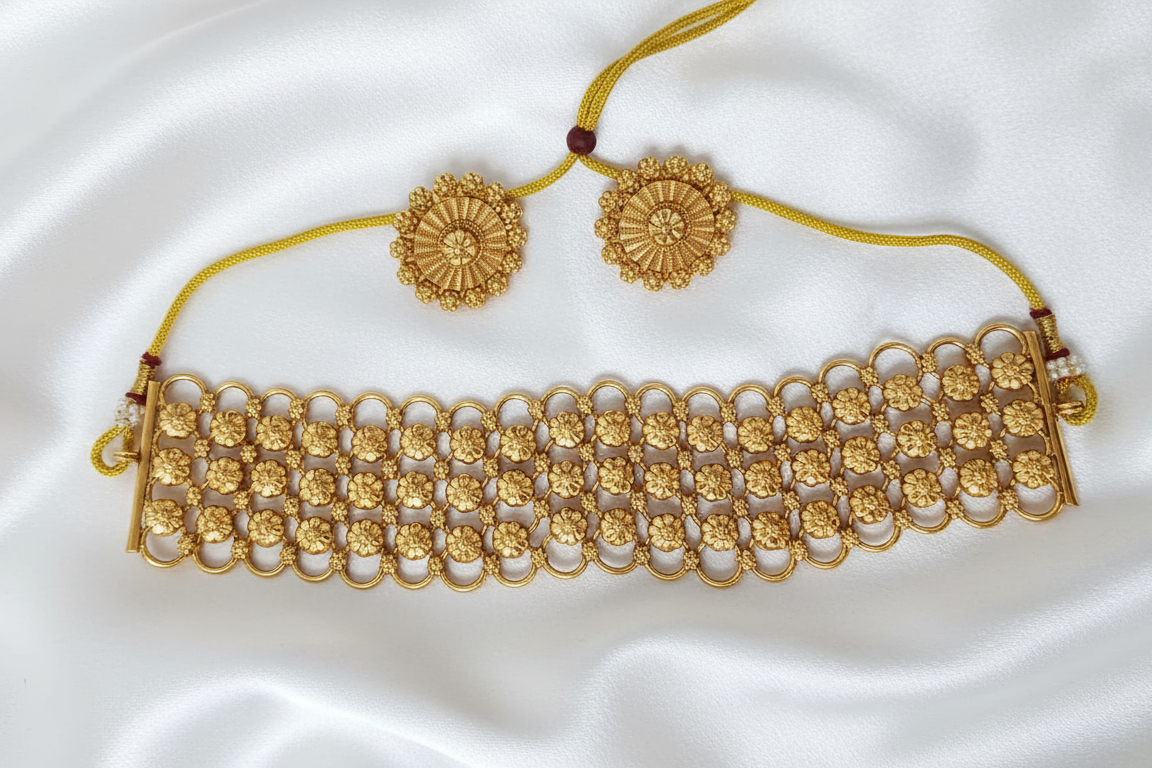 Floral Choker Necklace Set