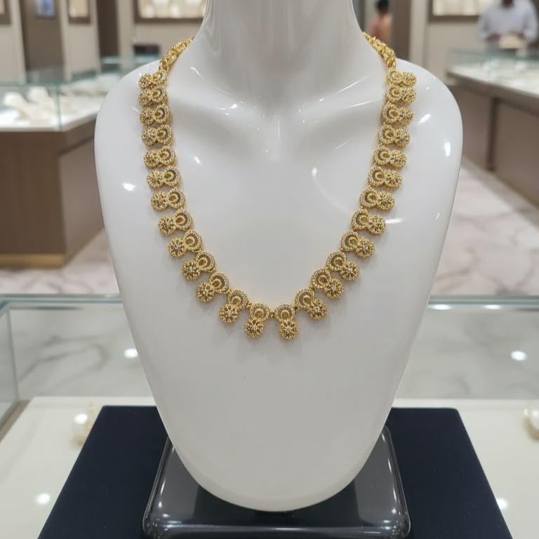 Gold Plated AD Necklace Set