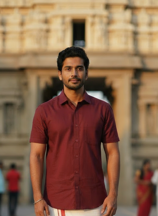 Cotton Maroon Shirt