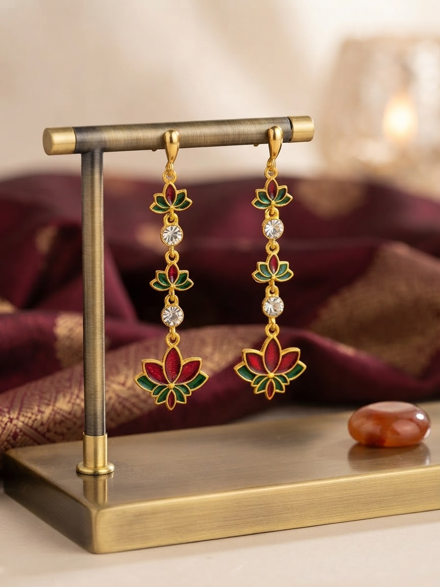 Hanging Lotus Earrings