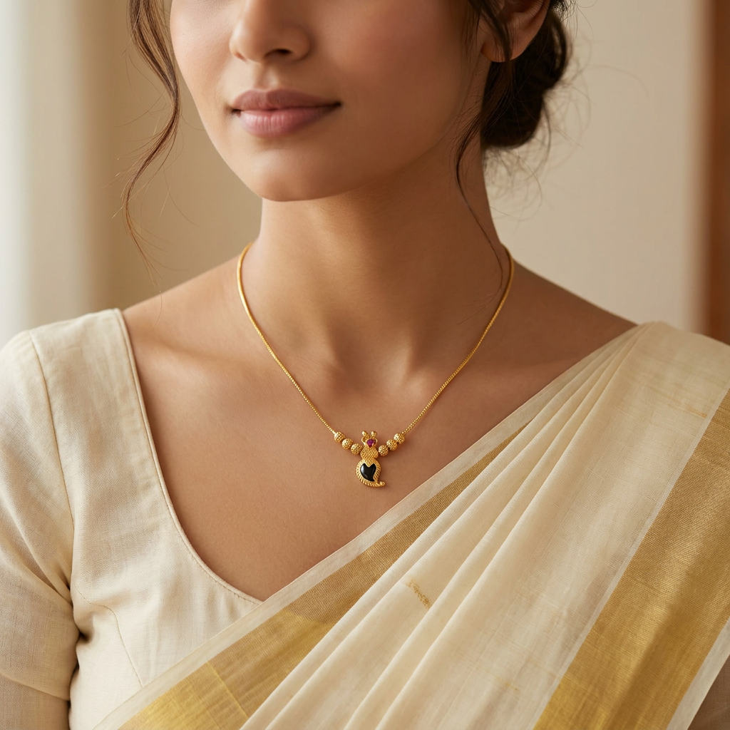 Shyamala Black Manga Gold Pendant Necklace
