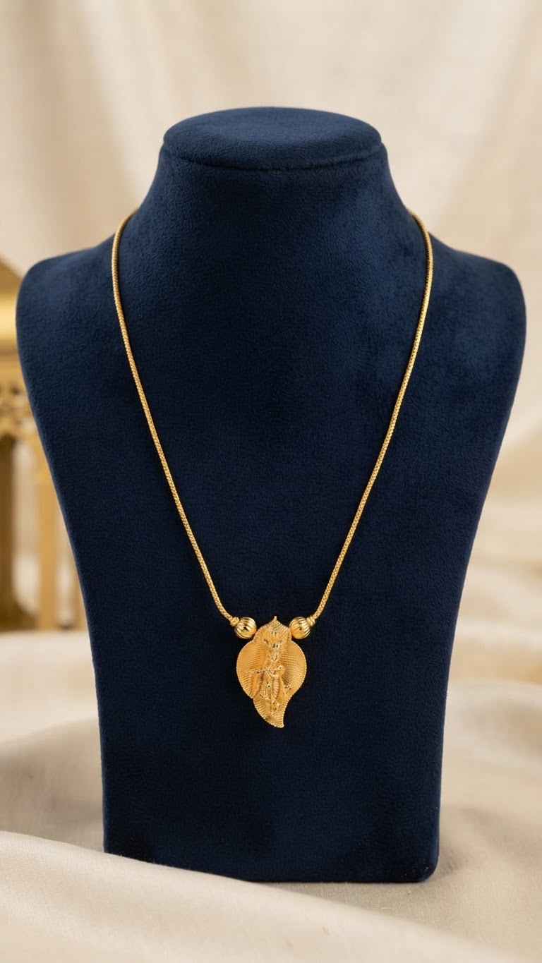 Gold plated Aalila with Lord Krishna Pendant Necklace