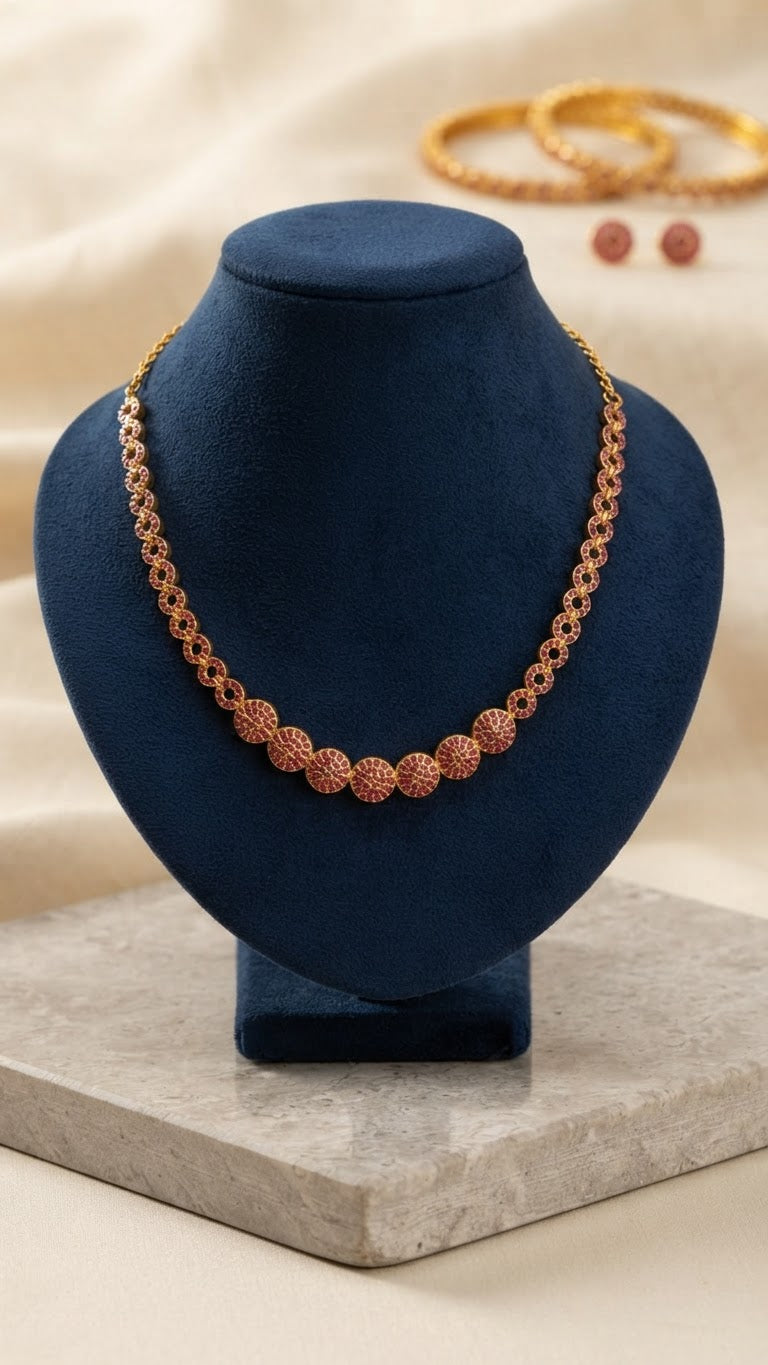 Gold plated Ruby Necklace