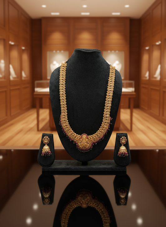 Traditional Lakshmi Long Necklace Set