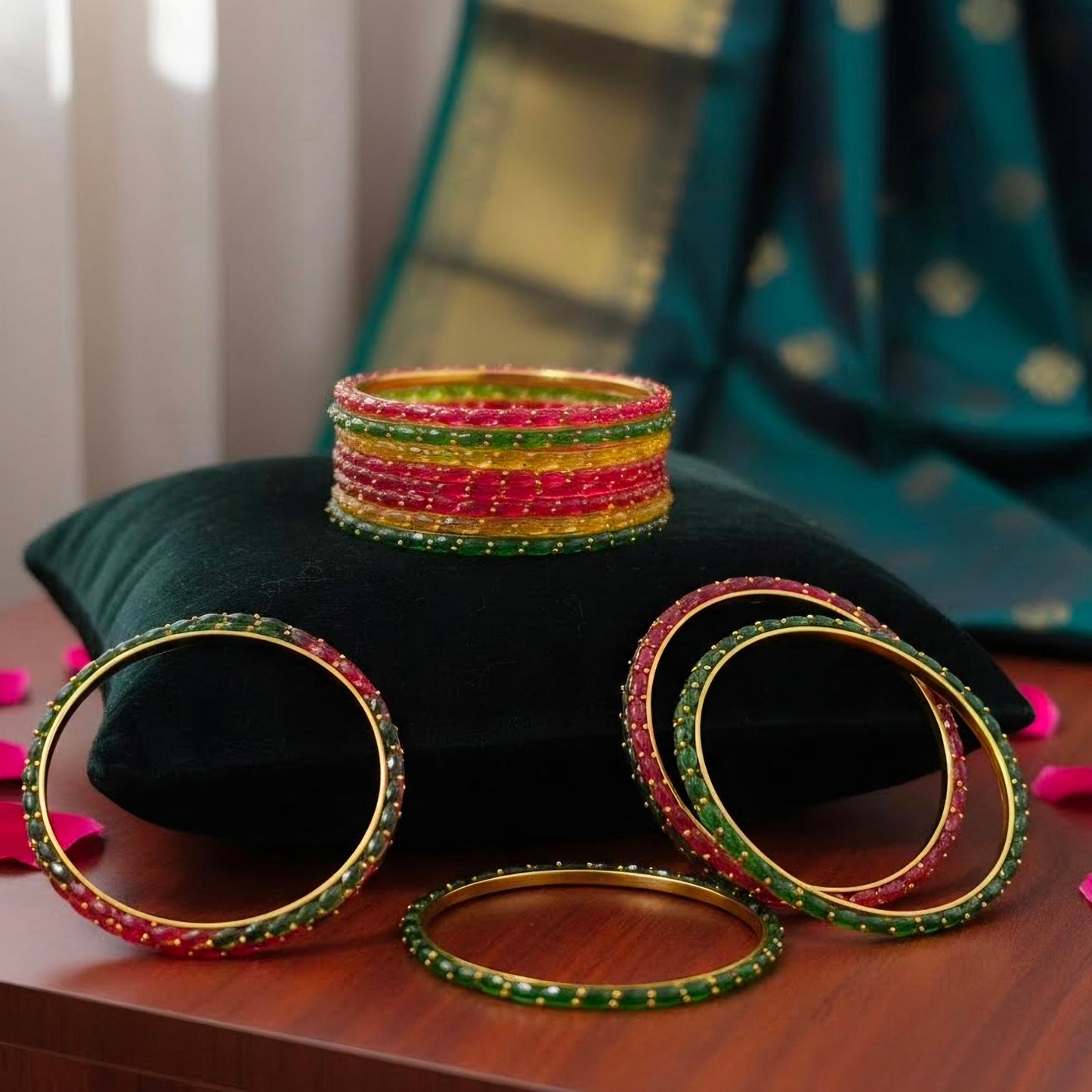 Raindrop Glass Bangles (set of 12)