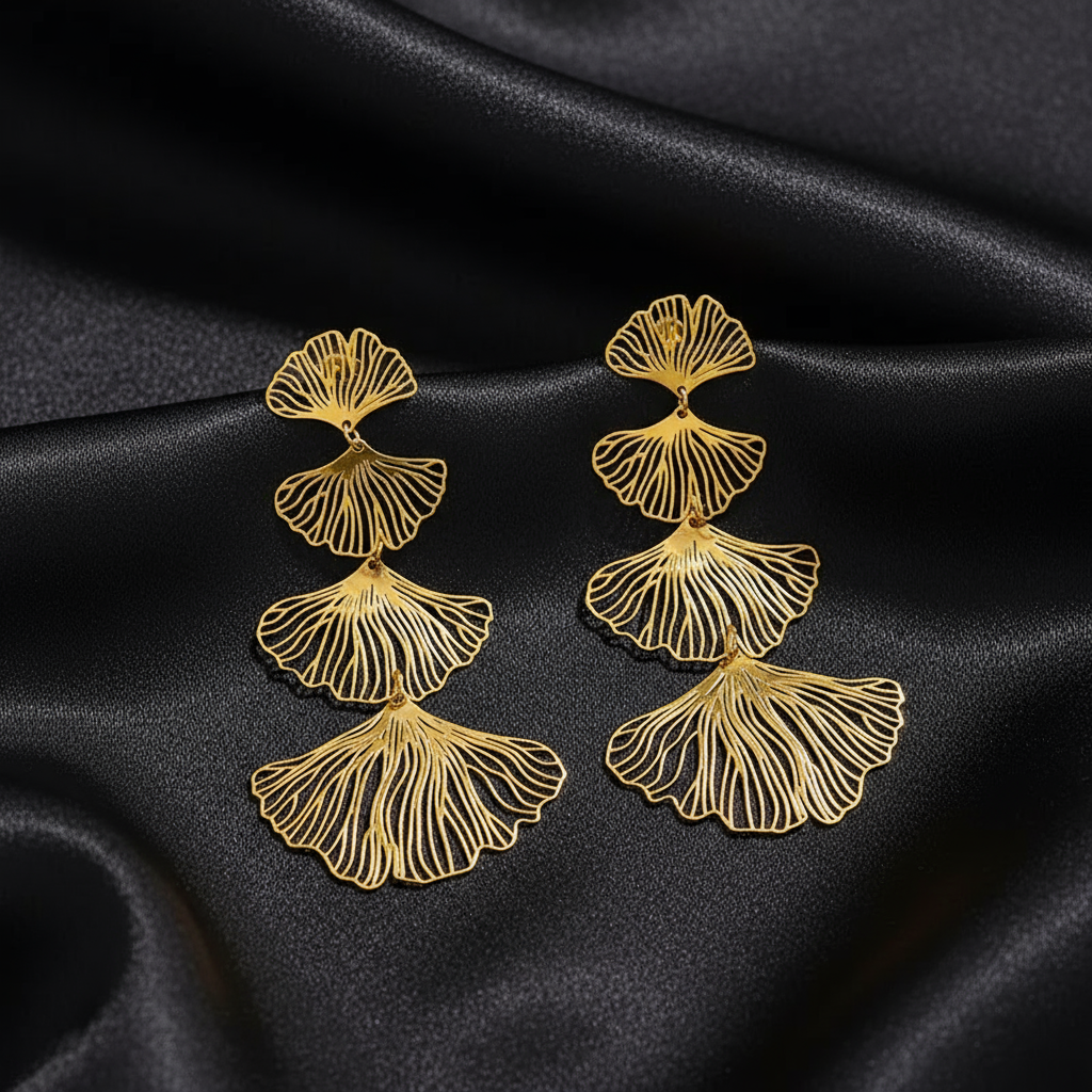 Contemporary Golden Maple Earrings