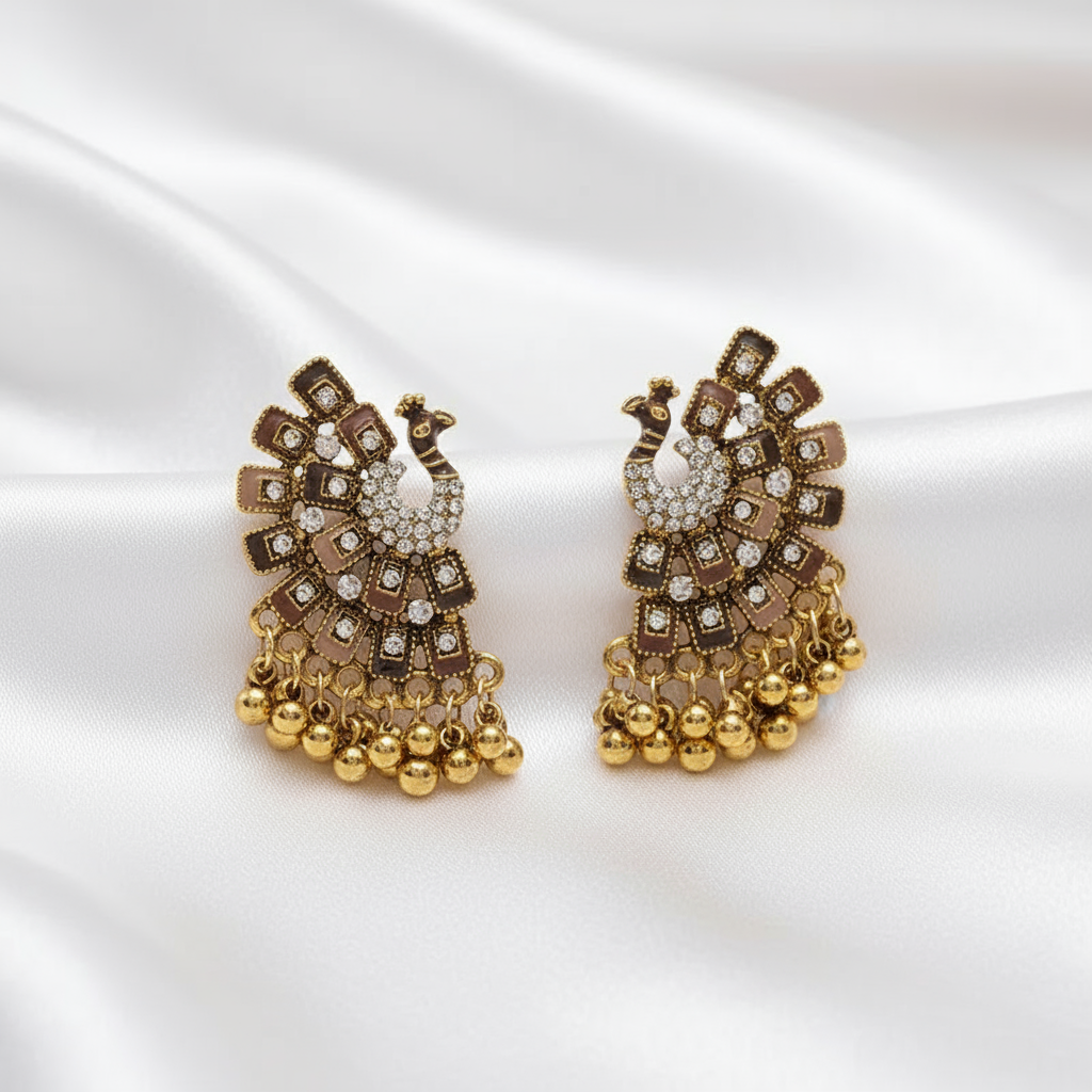Oriental Peacock Earrings