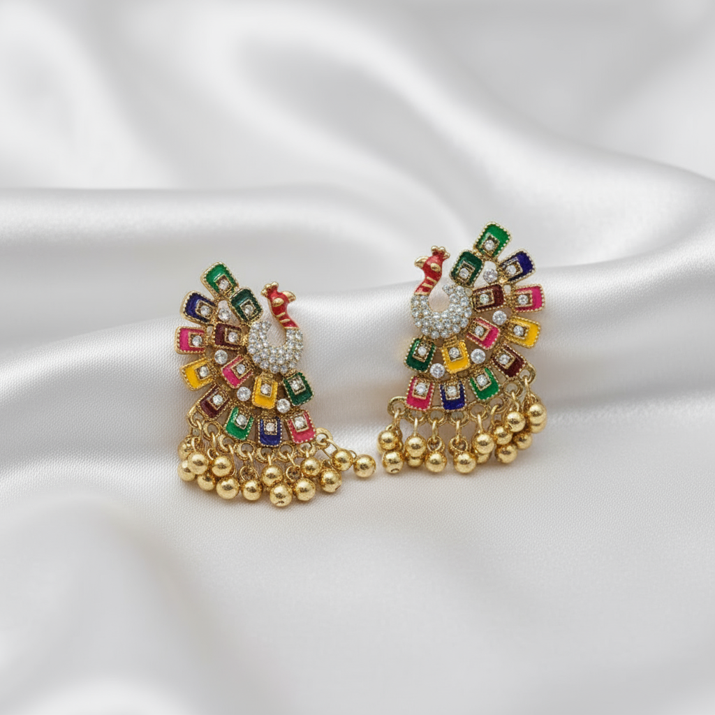 Oriental Peacock Earrings