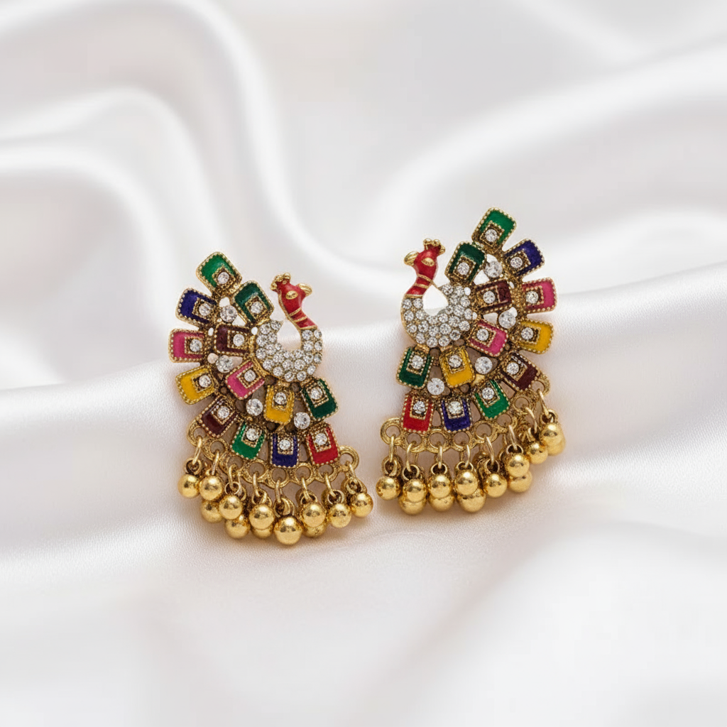 Oriental Peacock Earrings