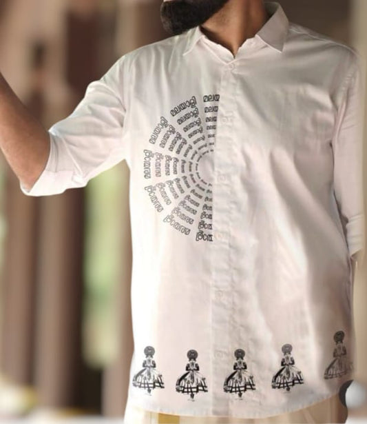 Onam Special White Shirt – Kathakali Print